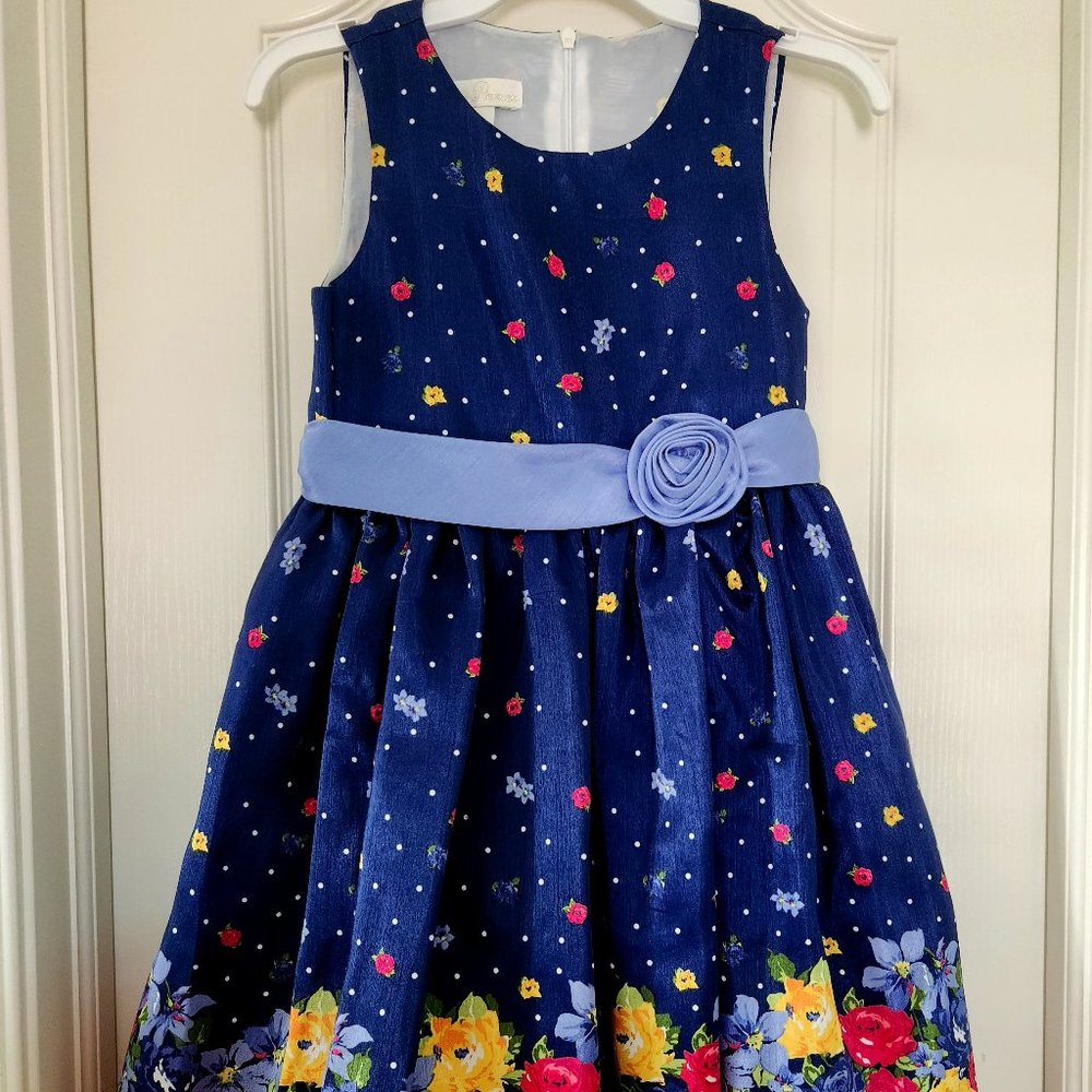 Flowery Blue Girl's Dress